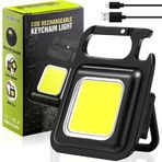 WellHise Mini Taşınabilir Led Çok Fonksiyonlu Fener, Yüksek Lümen, COB Anahtarlık, Dış Mekan İçin Şarj Edilebilir Acil Durum Işığı, Mini Kamp Feneri