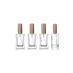 wellLine (4 ADET) Cam Yeniden Doldurulabilir Sprey Kolonya Parfüm Şişesi 50 ml - Boş Şişe Gold Kapaklı