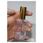 wellLine (6 ADET) Cam Yeniden Doldurulabilir Sprey Kolonya Parfüm Şişesi 50 ml - Boş Şişe Gold Kapaklı