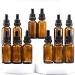 Wellline Kehribar Cam Damlalıklı Şişe 30ml, Cam Damlalıklı ile, Esansiyel Yağlar, Aromaterapi, Kozmetik, Laboratuvar, Eczane, Sıvılar, Seyahat için – 12 Adet