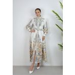 WellWay Atlas Kumaş Düğmel Detaylı (KEMER DAHİLDİR) - Beyaz-2397 NHN106 Beyaz M