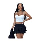 WellWay Scuba Crep Kumaş Şortlu Etek & Gloplu Büstiyer Takım-beyaz Nhn47 Beyaz L
