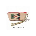 wellwich Silikon Kalemlik ve Gözlük Kılıfı Çok Amaçlı Fermuarlı Organizer Bej Renk-Yeşil Çantaya ve Bileğe Takmalı Aksesuarlı