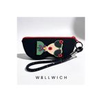 wellwich Silikon Kalemlik ve Gözlük Kılıfı Çok Amaçlı Fermuarlı Organizer Siyah-Kırmızı Fermuar Çantaya ve Bileğe Takmalı Parlak Siyah Aksesuar
