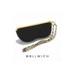 wellwich Silikon Kalemlik ve Gözlük Kılıfı Çok Amaçlı Fermuarlı Organizer Siyah-Sarı Fermuar Çantaya ve Bileğe Takmalı Renkli Örgü Aksesuar