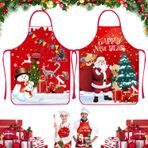 WELLXUNK Noel Önlüğü, 2 Adet Noel Önlüğü, Aşçı Önlüğü, Mutfak Önlüğü, Noel Önlüğü, Kırmızı Noel Önlüğü, Komik Noel Önlüğü, Çizgi Film Noel Önlüğü, Erkekler ve Kadınlar için, M4., Ölçü Birimi