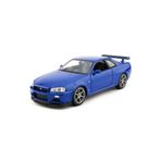 Welly Nissan Skyline GT-R (R34) 1/24 Ölçek Diecast Model Araba, Mavi