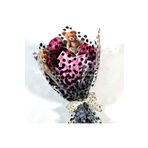 weloveis Çiçek buket kağıdı Ayıcık Desenli Puantiye arka planlı Şeffaf Opp-55x55cm-10Sayfa