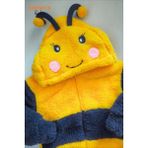 Welsoft Arı Yumuşak Peluş Fermuarlı Bebek Tulumu - 3 Yaş - Açık Hardal