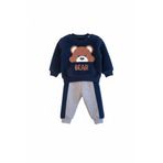 Welsoft Ayıcıklı Unisex Bebek Lacivert Eşofman Takım (6-9 AY)