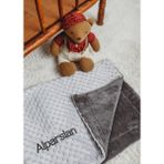 Welsoft Nohut Bebek Battaniyesi Kişiye Özel Isimli Nakışlı Nohut Bebek Hediyesi Bebek Pikesi - Açık Gri