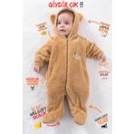 Welsoft Peluş Fermuarlı Kışlık Unisex Kız Erkek Bebek Uyku Tulumu Bebek Tulumu Çocuk Tulumu
