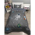 Welsoft Pofuduk Astronot Desenli Tek Kişilik Yorgan Uyku Seti Pamuk Polyester Materyal Çok Renkli