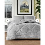 Welsoft Silikon Yorgan Çift Kişilik (Atık Malzeme Içermez) Yumuşak Bir Dokunuş / Kışlık - Yazlık ve Yatak Örtüsü Bir Arada - 195 x 215 cm - 27 Gri