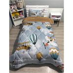 Welsoft Uçaklar ve Balonlar Desenli Tek Kişilik Pofuduk Yorgan Uyku Seti Pamuk - Polyester 155 x 215 cm