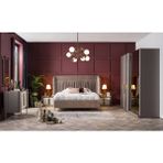 Weltew Home Florya Bazalı ve Karyolalı Yatak Odası Takımı - Vizon