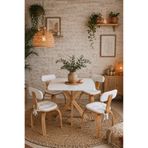 weltwood 4 Kişilik İskandinav Kare Masa ve 4 London Sandalye seti | %100 MDF | %100 Kayın Ağacından Ahşap Ayaklar
