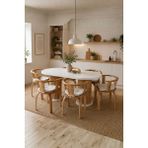 Weltwood 6 Kişilik Bohem Masa ve 6 Berlin Sandalye Seti | %100 Mdf | %100 Kayın Ağacından Lamine Materyal