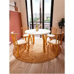 Weltwood Kelebek 4 Kişilik Yemek Masası Seti, 36MM Mdf Tabla, Kayın Ağacı Ayaklı, Sandalye Hariç. - Beyaz - 103 x 103