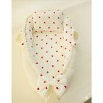 Wenaris %100 Pamuk Muslin Babynest ve Yastık ( Kırmızı Kalp )