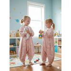 Wenaris Kollu Uyku Tulumu %100 Doğal Pamuk Çift Kat Pazen Özel Kumaş Unisex 1.0 Tog 20-24 Derece - Pembe