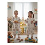 Wenaris KOLLU Uyku Tulumu %100 Doğal Pamuk Çift Kat PAZEN Özel Kumaş Unisex 1.0 Tog 20-24 DERECE