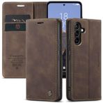 WenBaby CaseMe Samsung Galaxy S8 Plus için cep telefonu kılıfı + 2 adet kırılmaz cam koruyucu folyo, birinci sınıf deri cüzdan koruyucu kılıf [kart bölmesi][stant] Samsung Galaxy S8 Plus için, kahve