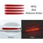 Wenchang Shop C 4pc Kolu Kırmızı Araç Kapı Kolu Yansıtıcı Sticker Koruma Stickerı Kapı Kolu Boya Yüzeyi Çizilmez Yansıtıcı Sticker Araç Aksesuarları (Yurt Dışından) - 1 - Beyaz