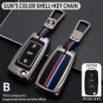 Wenchang Shop C Anahtarlık ile Gri Vw Volkswagen Polo Tiguan Passat B5 B6 B7 Golf K6 Jetta Lavida Skoda Octavia Için Çinko Alaşım Araba Anahtarı Kılıfı Kapak (Yurt Dışından) - 1