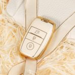 Wenchang Shop C Beyaz Kia Optima Sorento Niro Soul Aksesuarları Için Tpu 3 Butonlu Araba Uzaktan Kumanda Anahtar Kılıfı Tutucu Anahtarlık (Yurt Dışından) - 1