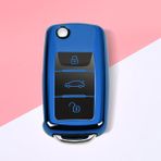 Wenchang Shop C Bir Mavi Volkswagen Passat Golf Jetta Bora Polo Sagitar Tiguan Için Yeni Yumuşak Tpu Tam Kapak Araba Anahtarlık Kılıfı - Aşınmaya Dayanıklı Anahtarlık Aksesuarları (Yurt Dışından) - 1