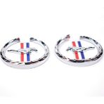 Wenchang Shop C Daire 1 Çift 1 Çift 3D Metal Araba Kapı Yan Çamurluk Arka Bagaj At Amblemi Sticker Etiketler Ford Focus Mk2 Fiesta Dekorasyonu Aksesuarları (Yurt Dışından) - Beyaz