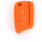 Wenchang Shop C E Vw Volkswagen Golf 7 Mk7 Skoda Octavia A7 3 Düğmeli Araba Anahtarı Kılıfı Silikon Kapak - Anahtarlık Oto Aksesuarları Koruyucu Key Bag (Yurt Dışından) - araba anahtarı kapağı