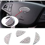 Wenchang Shop C Hyundai Elantra Accent IX35 I20 I30 Sonata Encino Verna Tucson Için Araba Direksiyon Simidi Merkez Rozeti Kristal Sticker Aksesuarları (Yurt Dışından) - 1 - Beyaz