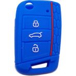 Wenchang Shop C Koyu Mavi Vw Golf 7 Mk7 3 Düğmeli Katlanabilir Uzaktan Kumanda Anahtar Kılıfı Için Silikon Kapak (Yurt Dışından) - araba anahtarı kapağı