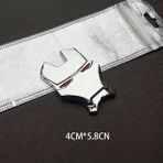Wenchang Shop C M-13 3D Alaşım Metal Kask Amblem Maskesi Rozeti Yaratıcı Araba Sticker Süsleme Aksesuarları Çıkartması Audı Bmw Vw Fıat Kıa Demir Adam (Yurt Dışından) - Beyaz