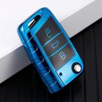 Wenchang Shop C Mavi Volkswagen Mk7 Gtı 7 Golf 7 Golf R Skoda Octavia A7 Seat Araba Tpu Katlanabilir Anahtar Kılıfı Çanta Kılıf Tutucu Koruyucu Anahtarlık (Yurt Dışından) - 1