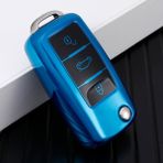 Wenchang Shop C Mavi Vw Volkswagen Polo Golf Passat Beetle Caddy T5 Up Eos Tiguan Jetta Skoda Octavia A5 Araba Anahtar Kılıfı Tutucu Anahtarlık (Yurt Dışından) - 1