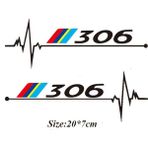 Wenchang Shop C P306 Siyah Peugeot Aksesuarları Için 2 Adet Araba Pencere Stickerı (Yurt Dışından) - 1 - Beyaz