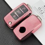 Wenchang Shop C Pembe Volkswagen Için Tpu Araba Anahtar Kılıfı Kapak Koruyucu Aksesuarlar Passat Golf Jetta Bora Polo Sagitar Tiguan Için (Yurt Dışından) - 1