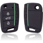 Wenchang Shop C Siyah Yeşil Hat Vw Golf 7 Mk7 3 Düğmeli Katlanabilir Uzaktan Kumanda Anahtar Kılıfı Için Silikon Kapak (Yurt Dışından) - 1
