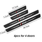 Wenchang Shop C Stilo 4 Adet 4 Kapı Fiat Panda x 500L Tıpo Punto Bravo Stilo Araba Kapı Eşik Koruyucu Sticker Karbon Fiber Aksesuarları (Yurt Dışından) - 1 - Beyaz