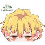 Wenchang Shop C YT-155094 Earlfamıly 13CM Demon Slayer Zenitsu Peeker Komik Araba Stickerı Oto Vinil Araba Çıkartmaları Rüzgarlık Pencereler Anime Jdm Rv Stickerı (Yurt Dışından) - Beyaz