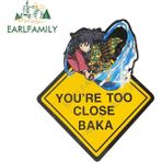 Wenchang Shop C YT-164106 Earlfamıly 13CM x 10.5cm Dikkat Gözlerinizi Açık Tutun Araba Sticker Çizgi Film Anime Gojo Satoru Güvenlik Işareti Jdm Bagaj Etiketi (Yurt Dışından) - Beyaz
