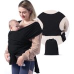 Wendy Sırt Destekli Ayarlanabilen Sling, Wrap, Taşıma Şalı, Ana Kucağı (Yurt Dışından) - Siyah