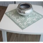 Wenessi 6 Adet Güllü Desen Örme Peçete Örtüsü - Fıstık Yeşili - 30 x 30 cm