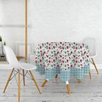 Wenessi Kirazlı Dertsiz Masa Örtüsü - 150 x 150 cm - Mavi