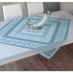 Wenessi Pano Desen Örme Masa Örtüsü - 100 x 100 cm - Açık Mavi
