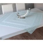 Wenessi Pano Desen Örme Masa Örtüsü - 100 x 100 cm - Su Yeşili