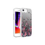 Wenixs Aksesuar İphone Se 2022 Uyumlu Desenli Zore Silver Sert Kılıf-Çiçek